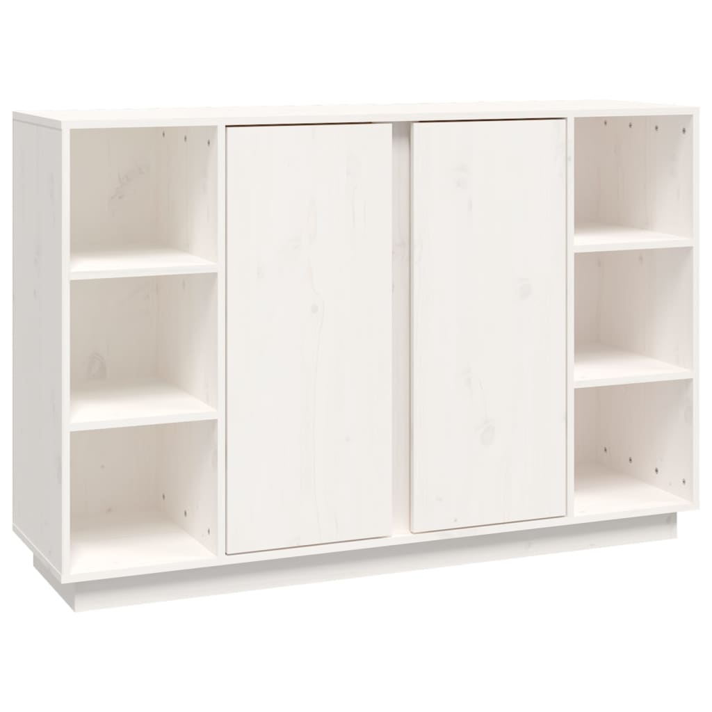 Buffet Blanc 120x35x80 cm Bois massif de pin