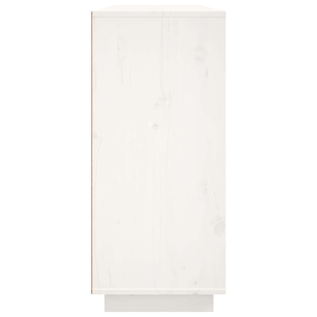 Buffet Blanc 120x35x80 cm Bois massif de pin