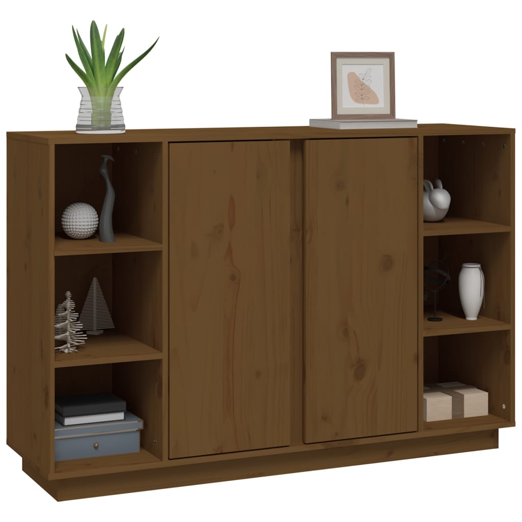 Buffet Marron miel 120x35x80 cm Bois massif de pin