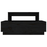 Table basse Noir 80x55x40,5 cm Bois massif de pin