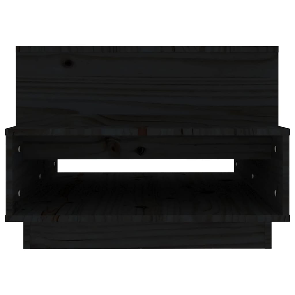 Table basse Noir 80x55x40,5 cm Bois massif de pin