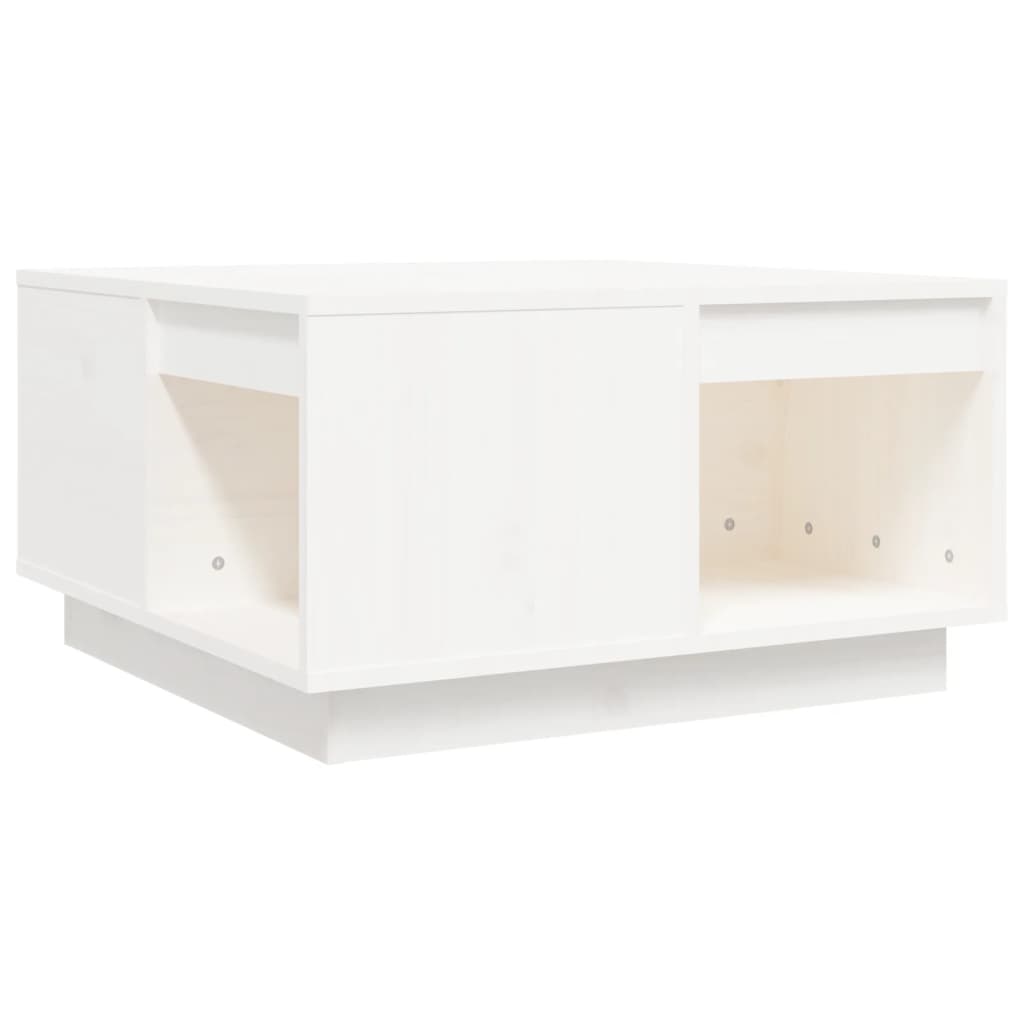 Coffee table White 60x61x32.5 cm Solid pine wood