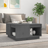 Table basse Gris 60x61x32,5 cm Bois massif de pin