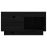 Table basse Noir 60x61x32,5 cm Bois massif de pin