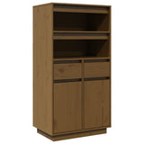 High sideboard Honey brown 60x40x116.5 cm Solid pine wood