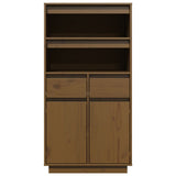 High sideboard Honey brown 60x40x116.5 cm Solid pine wood