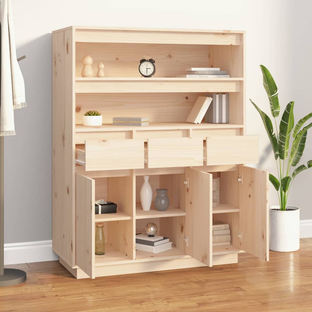 Buffet haut 89x40x116,5 cm Bois massif de pin