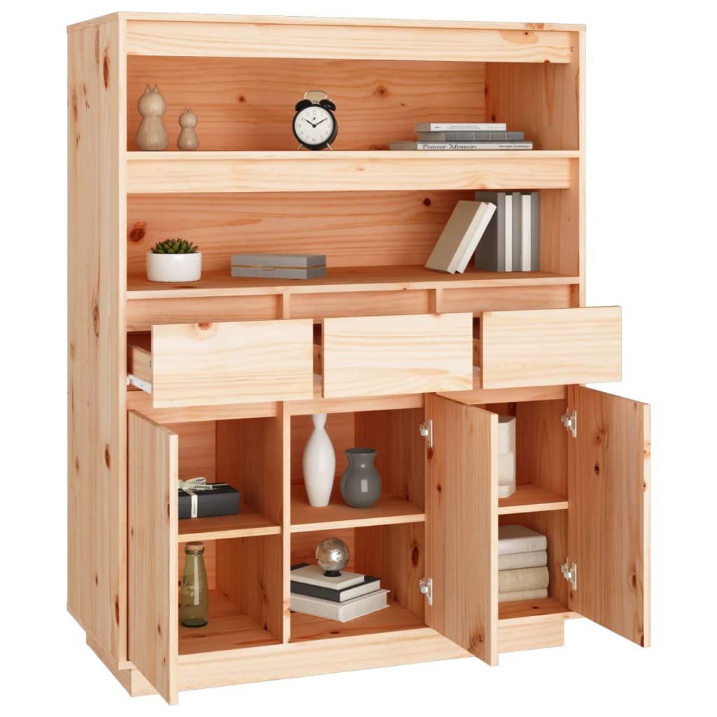 Buffet haut 89x40x116,5 cm Bois massif de pin