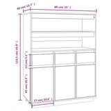 Buffet haut 89x40x116,5 cm Bois massif de pin