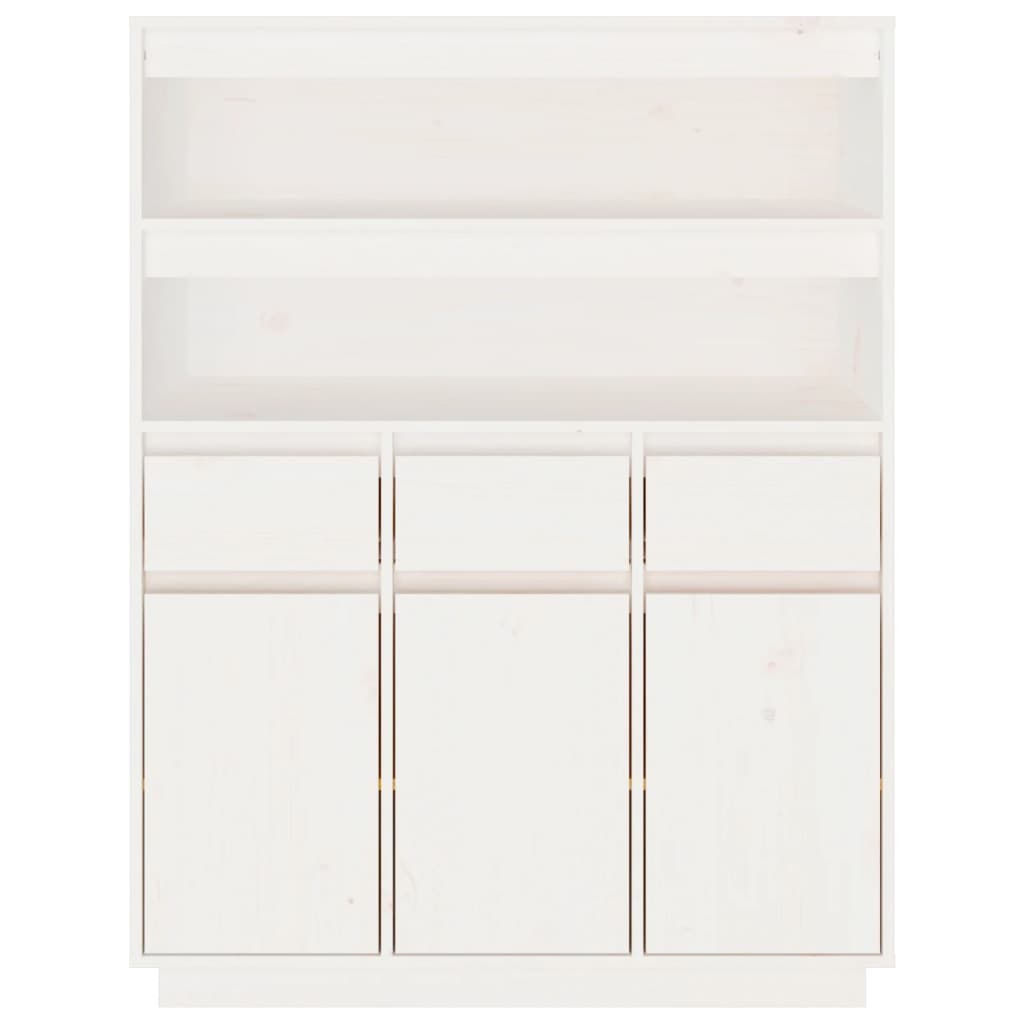 Buffet haut Blanc 89x40x116,5 cm Bois massif de pin