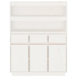 Buffet haut Blanc 89x40x116,5 cm Bois massif de pin