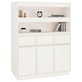 Buffet haut Blanc 89x40x116,5 cm Bois massif de pin