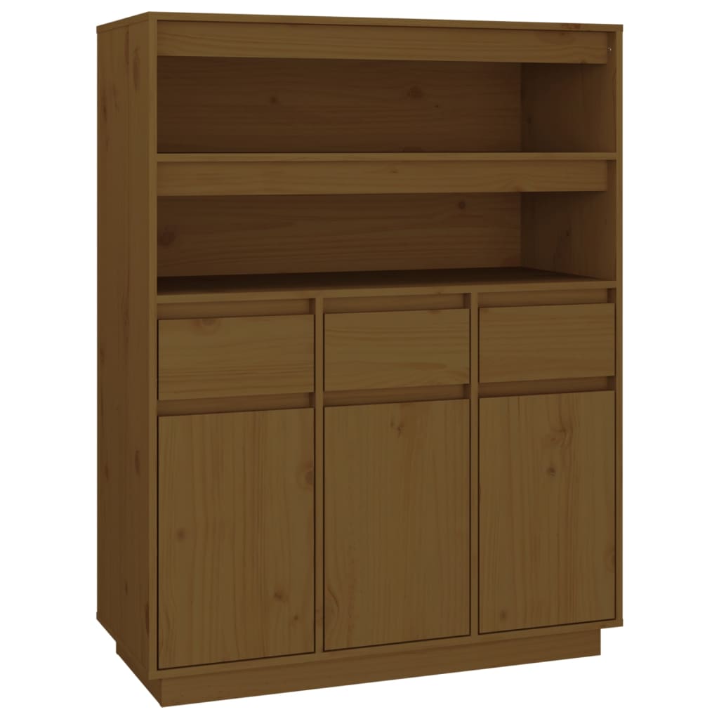 Buffet haut Marron miel 89x40x116,5 cm Bois massif de pin