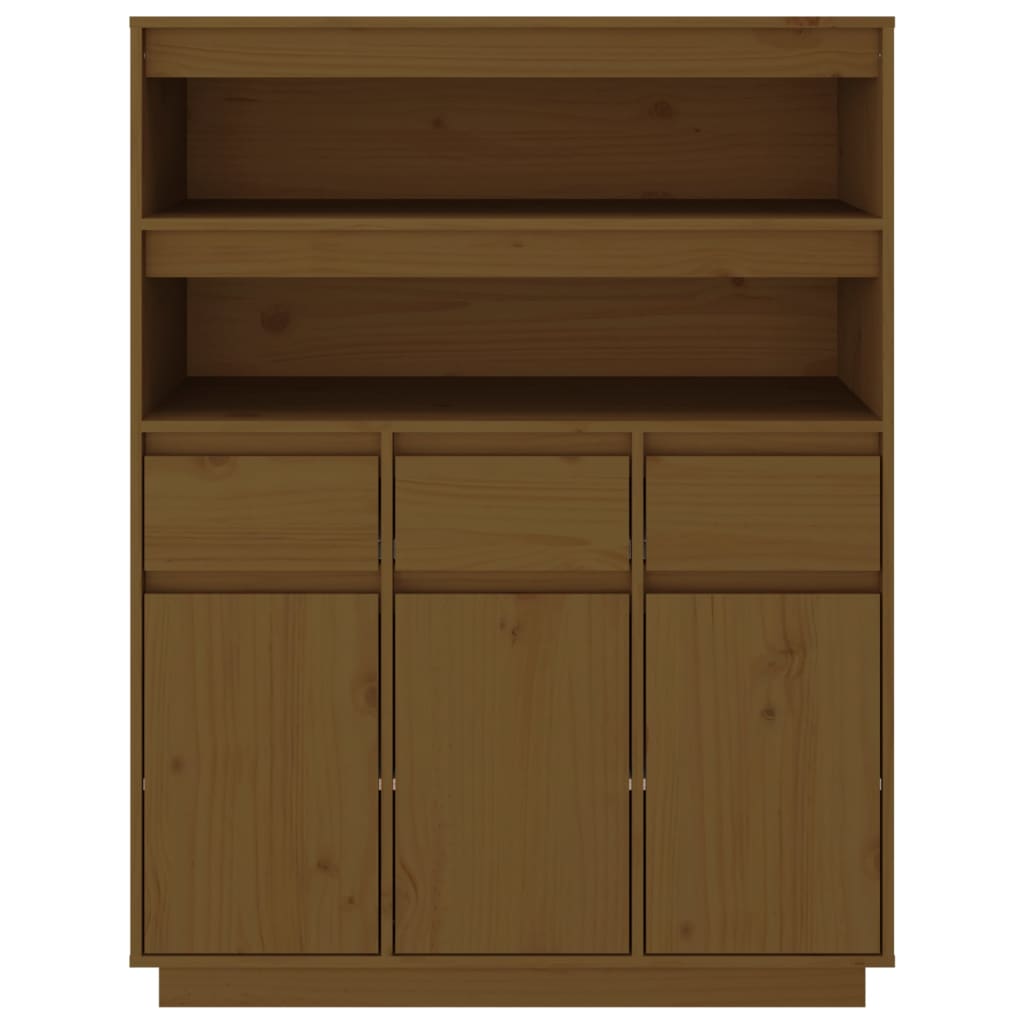 Buffet haut Marron miel 89x40x116,5 cm Bois massif de pin