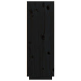 Buffet haut Noir 89x40x116,5 cm Bois massif de pin