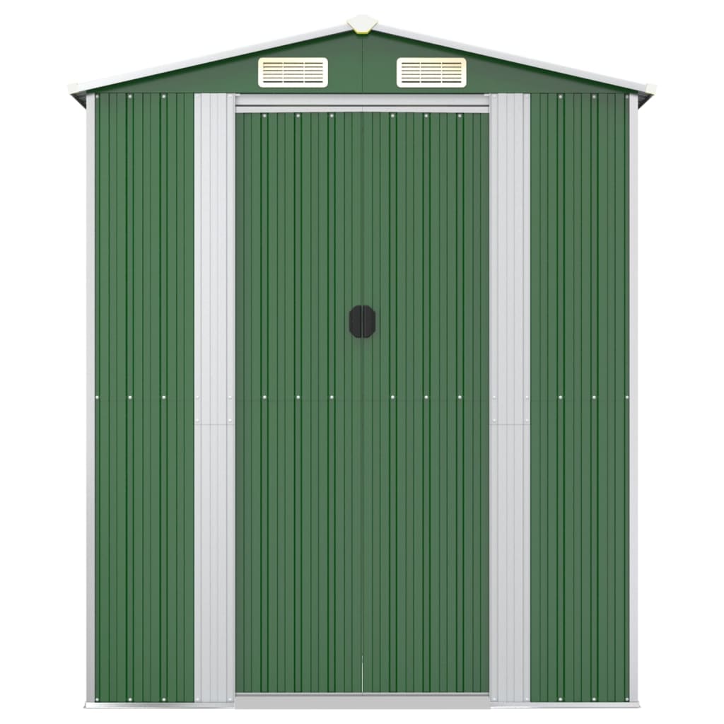 Green garden shed 192x440x223 cm Galvanized steel