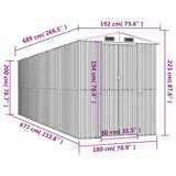 Abri de jardin Vert 192x689x223 cm Acier galvanisé