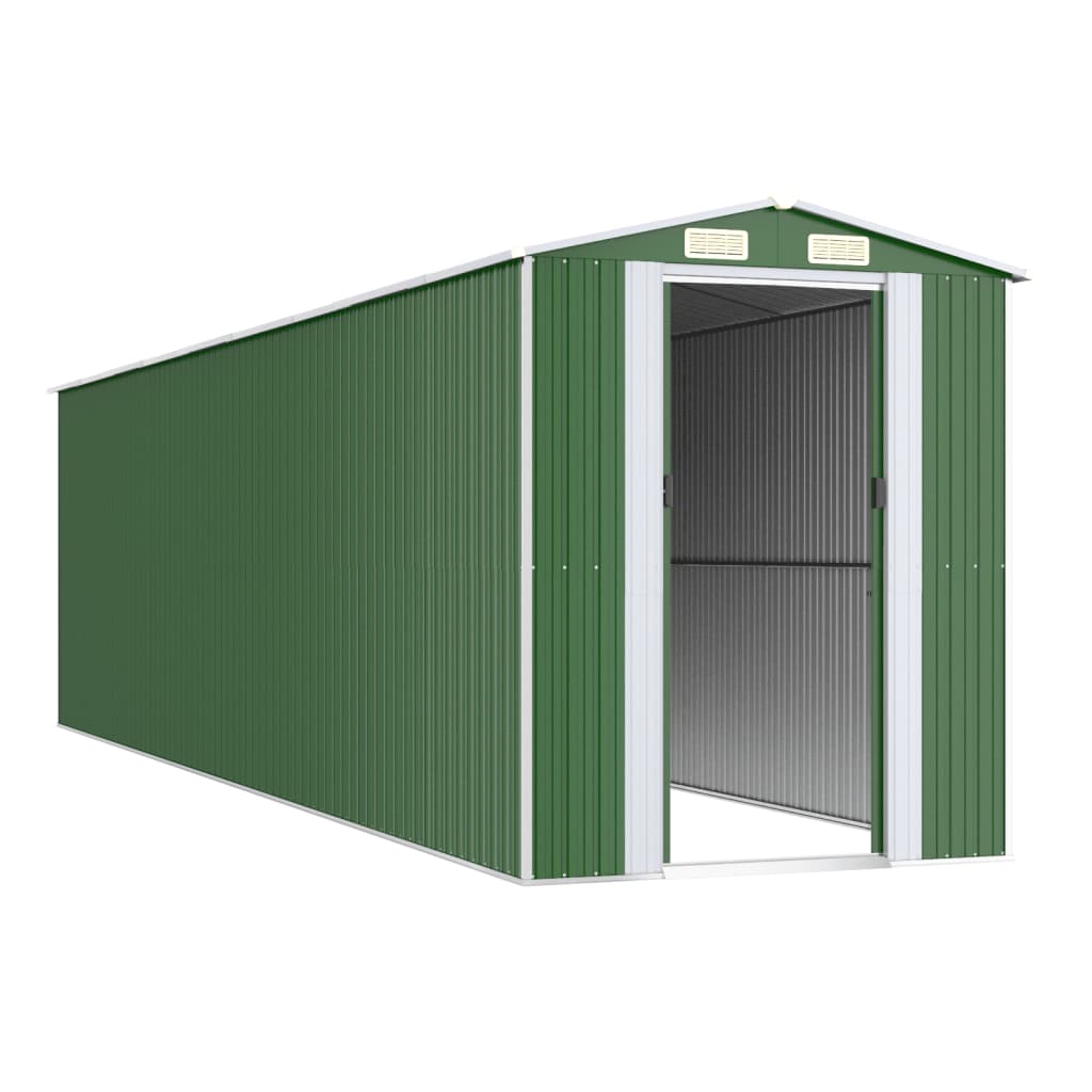 Green garden shed 192x772x223 cm Galvanized steel