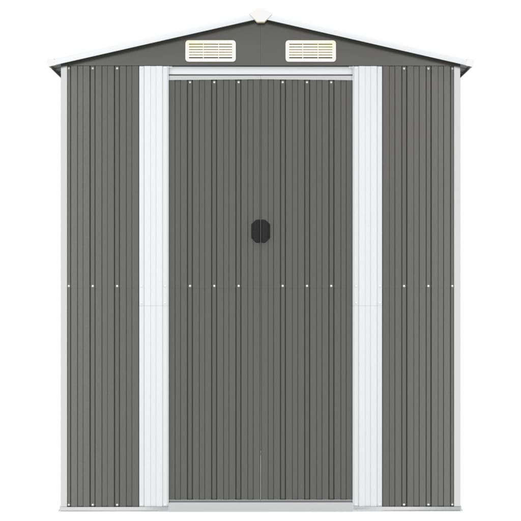 Garden shed Light grey 192x440x223 cm Galvanized steel