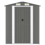 Garden shed Light grey 192x440x223 cm Galvanized steel