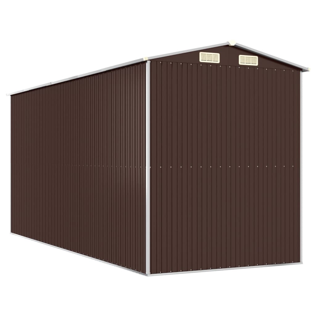 Abri de jardin Marron foncé 192x440x223 cm Acier galvanisé