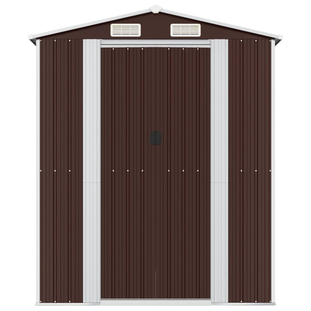 Abri de jardin Marron foncé 192x689x223 cm Acier galvanisé