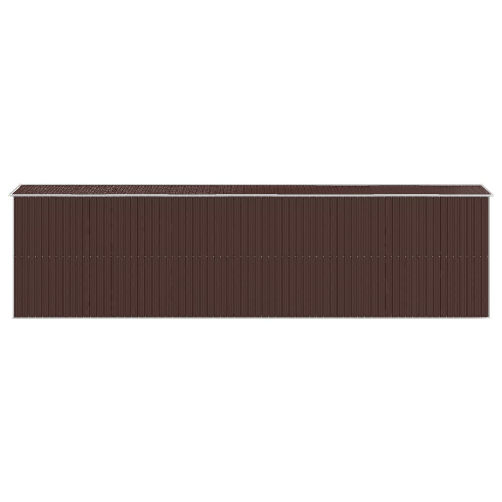 Abri de jardin Marron foncé 192x772x223 cm Acier galvanisé