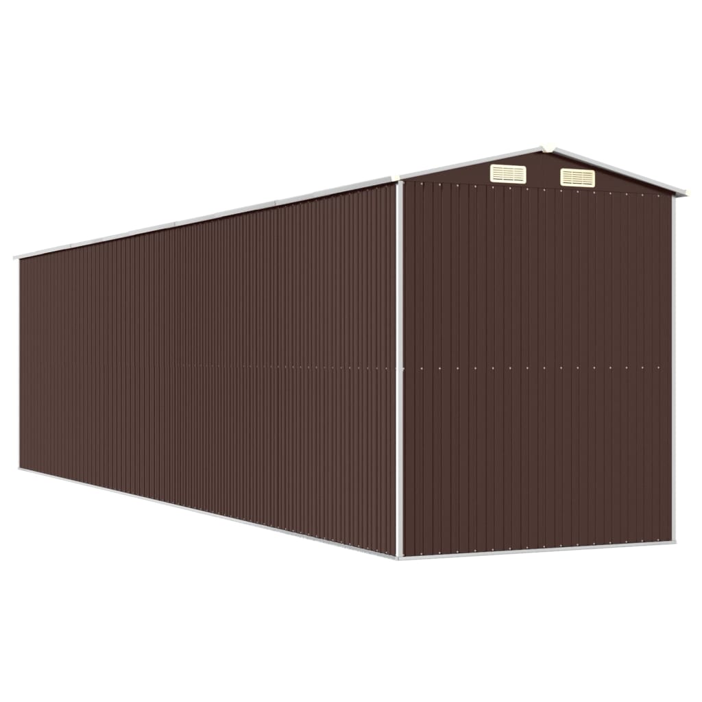 Abri de jardin Marron foncé 192x772x223 cm Acier galvanisé