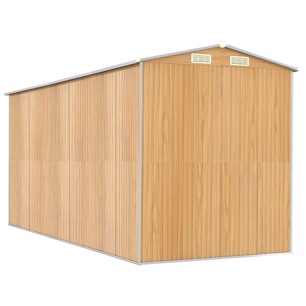 Abri de jardin Marron clair 192x440x223 cm Acier galvanisé