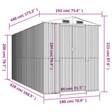 Gartenhaus Hellbraun 192x440x223 cm Verzinkter Stahl