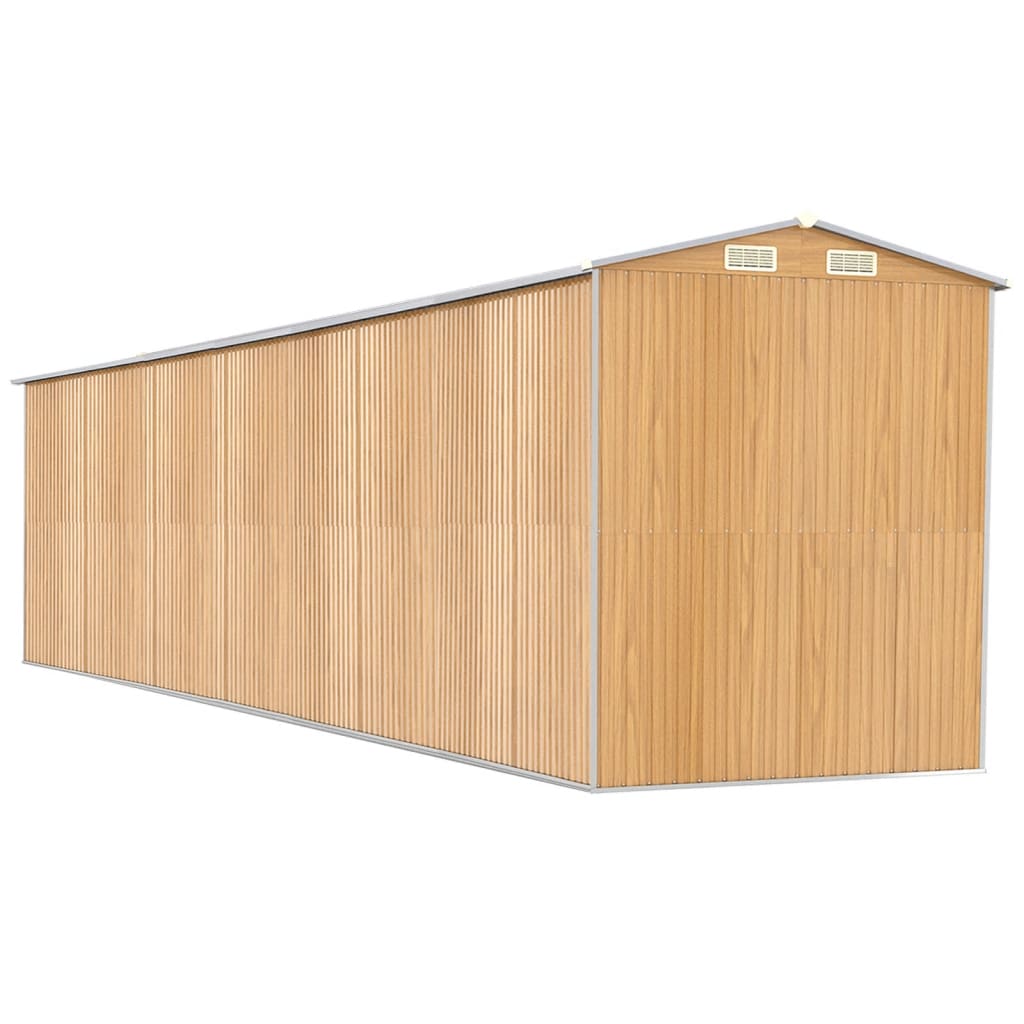 Abri de jardin Marron clair 192x855x223 cm Acier galvanisé