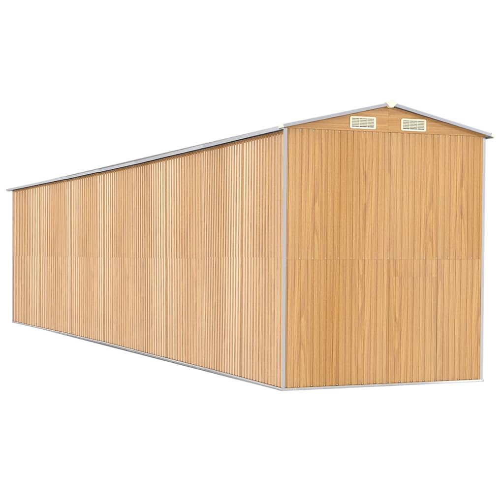 Abri de jardin Marron clair 192x938x223 cm Acier galvanisé