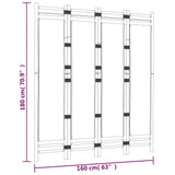 Cloison de séparation pliante 4 panneaux 160 cm Bambou et toile