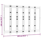 Falttrennwand 6 Paneele 240 cm Bambus und Leinwand