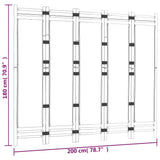 Falttrennwand 5 Paneele 200 cm Bambus und Leinwand