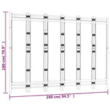 Cloison de séparation pliante 6 panneaux 240 cm Bambou et toile