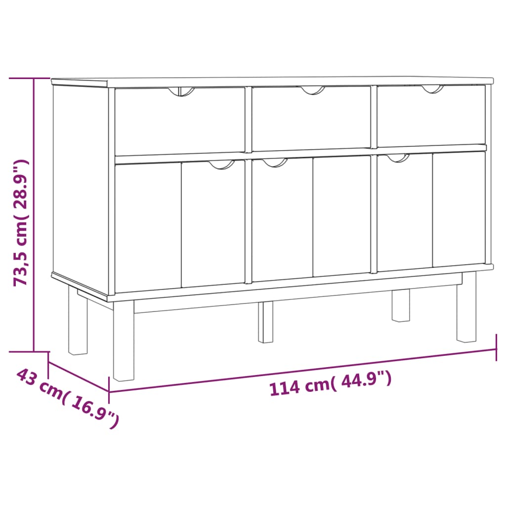 Buffet OTTA 114x43x73,5 cm Bois massif de pin