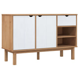 OTTA Sideboard Braun und Weiß 114x43x73,5 cm Massives Kiefernholz