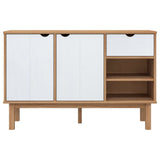 OTTA Sideboard Braun und Weiß 114x43x73,5 cm Massives Kiefernholz