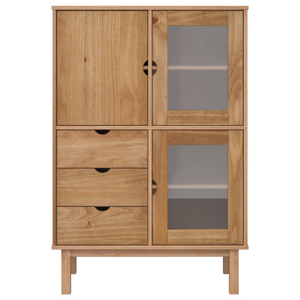 Buffet haut OTTA 85x43x125 cm bois massif de pin