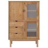 Buffet haut OTTA 85x43x125 cm bois massif de pin