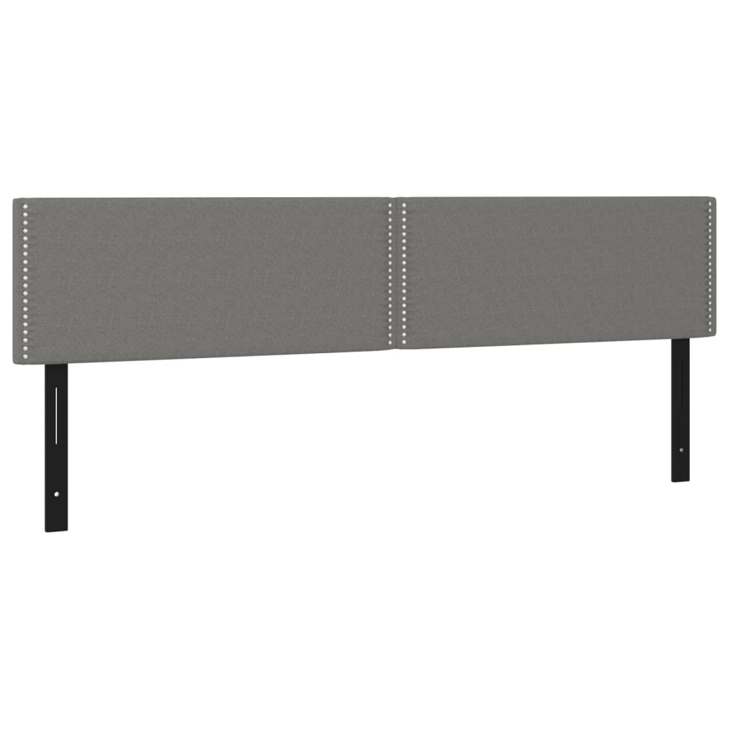 Têtes de lit 2 pcs gris foncé 90x5x78/88 cm tissu