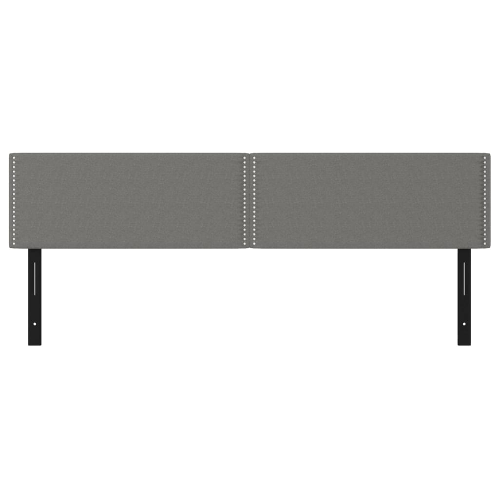 Têtes de lit 2 pcs gris foncé 90x5x78/88 cm tissu