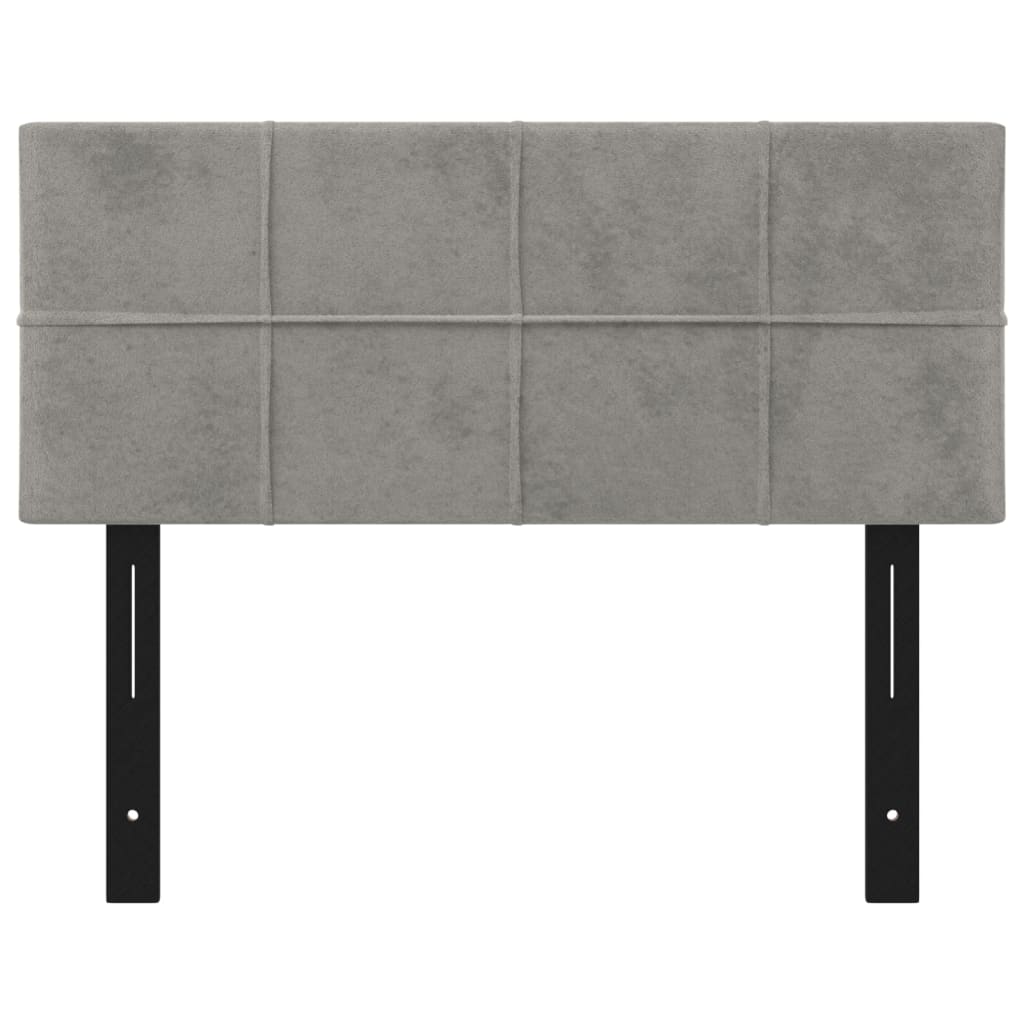 Tête de lit gris clair 100x5x78/88 cm velours