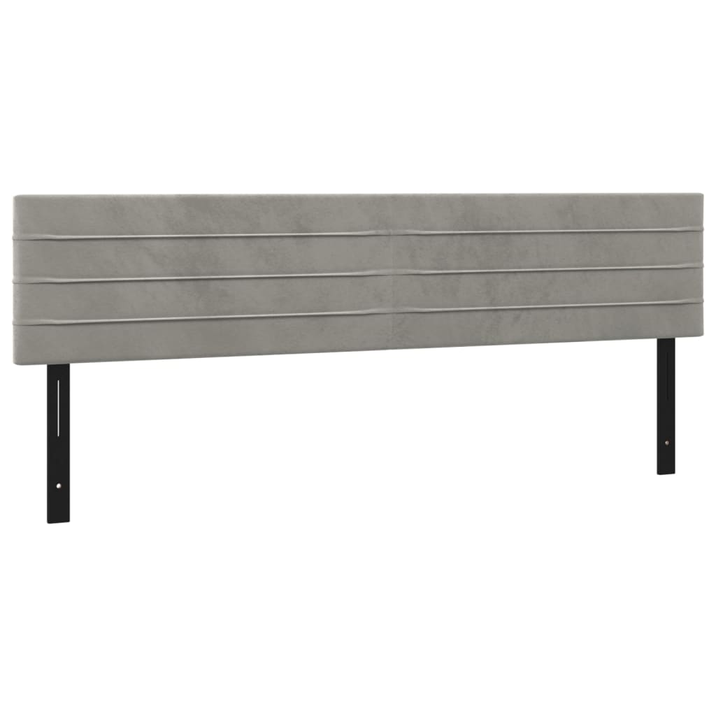 Têtes de lit 2 pcs gris clair 80x5x78/88 cm velours