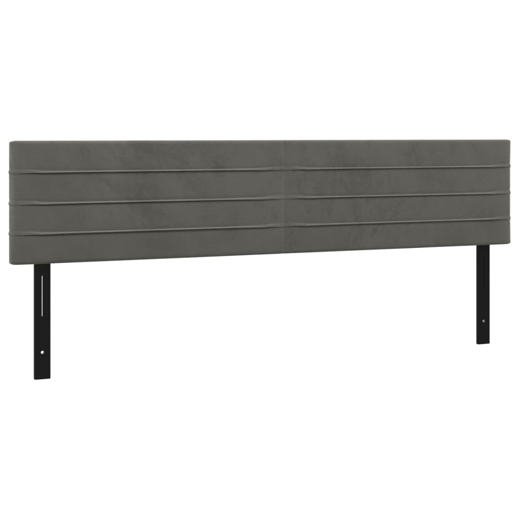 Têtes de lit 2 pcs gris foncé 80x5x78/88 cm velours