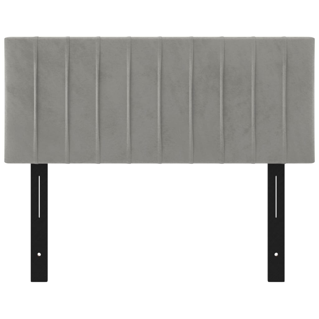 Tête de lit gris clair 100x5x78/88 cm velours