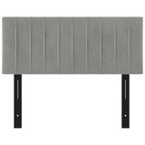 Tête de lit gris clair 100x5x78/88 cm velours