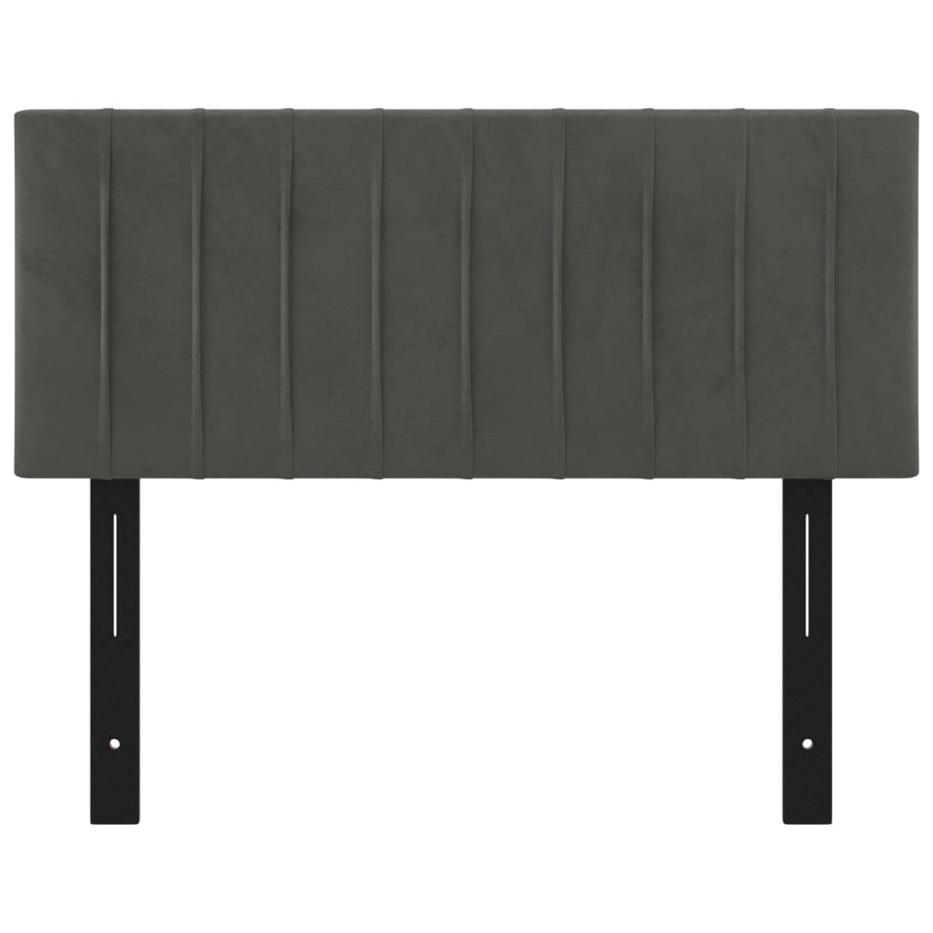 Tête de lit gris foncé 100x5x78/88 cm velours