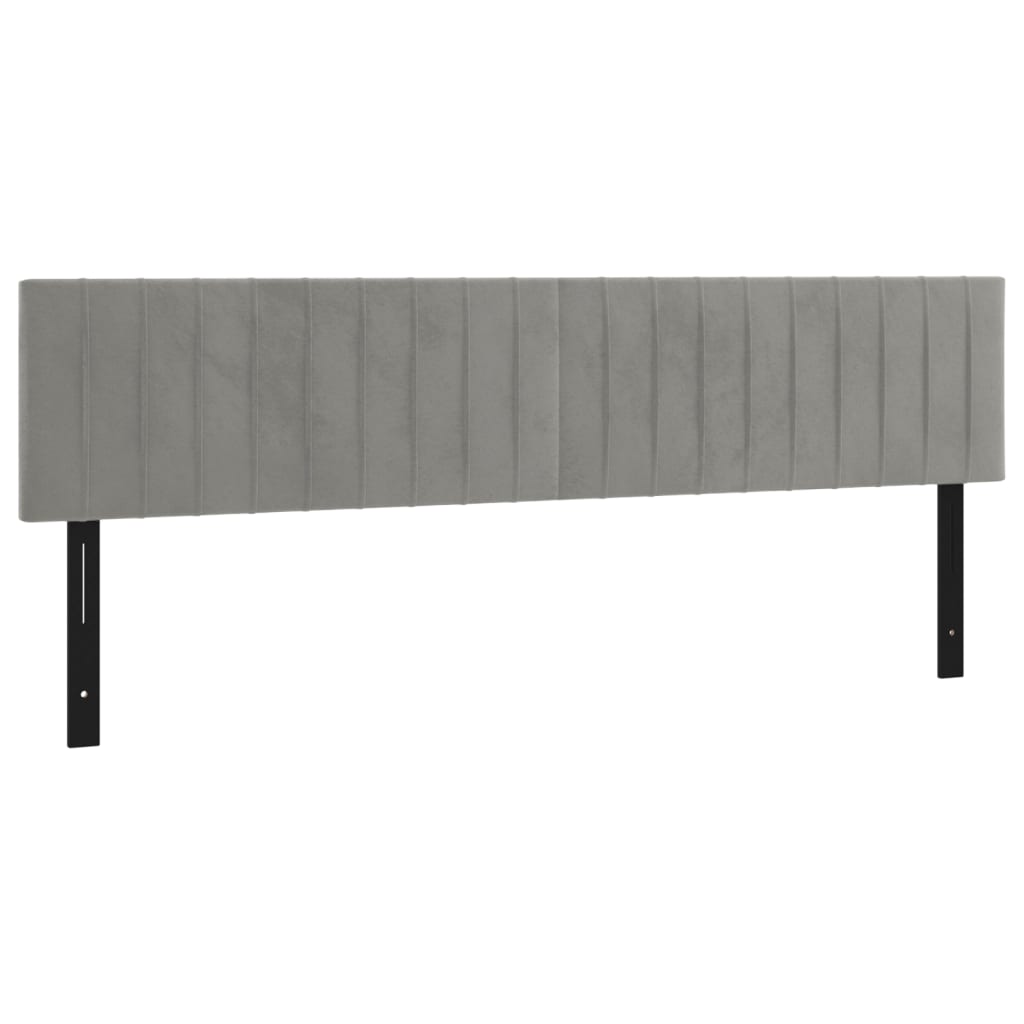 Têtes de lit 2 pcs gris clair 90x5x78/88 cm velours